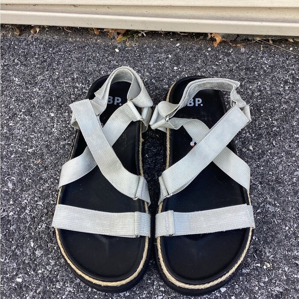 bp. Women's White/silver Strappy Platform Sandals